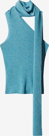 MANGO Knitted Top 'Beast' in Blue: front