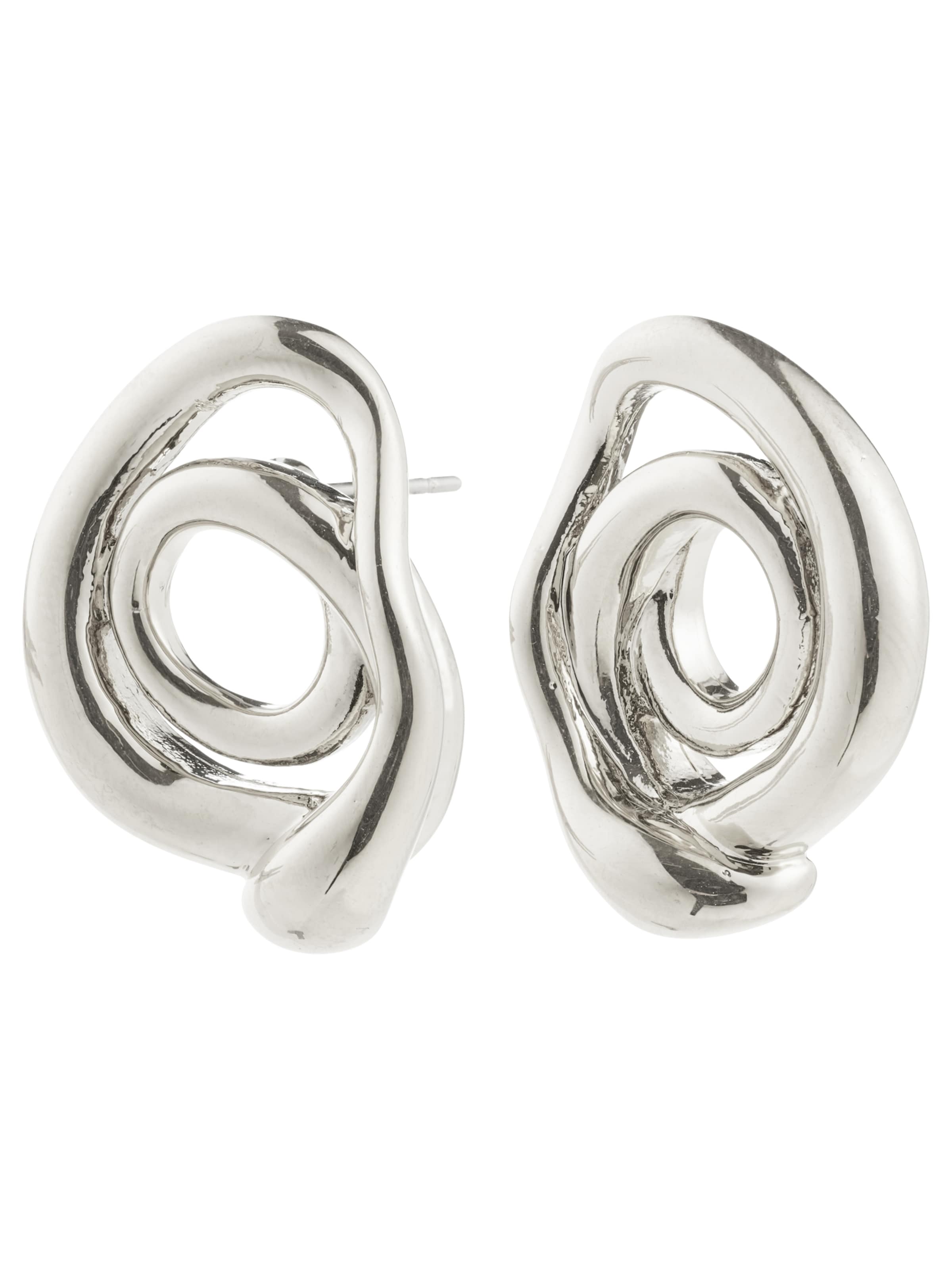 Pilgrim Σκουλαρίκια ' Unfold ' σε ασημί: μπροστά