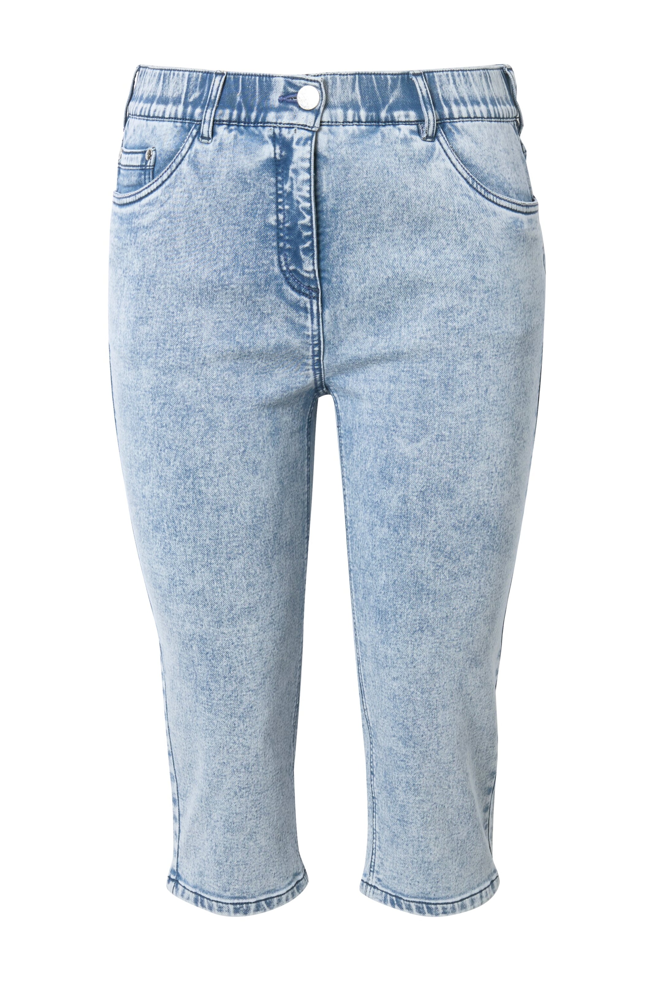 Ulla Popken Slimfit Jeans in Blauw: voorkant