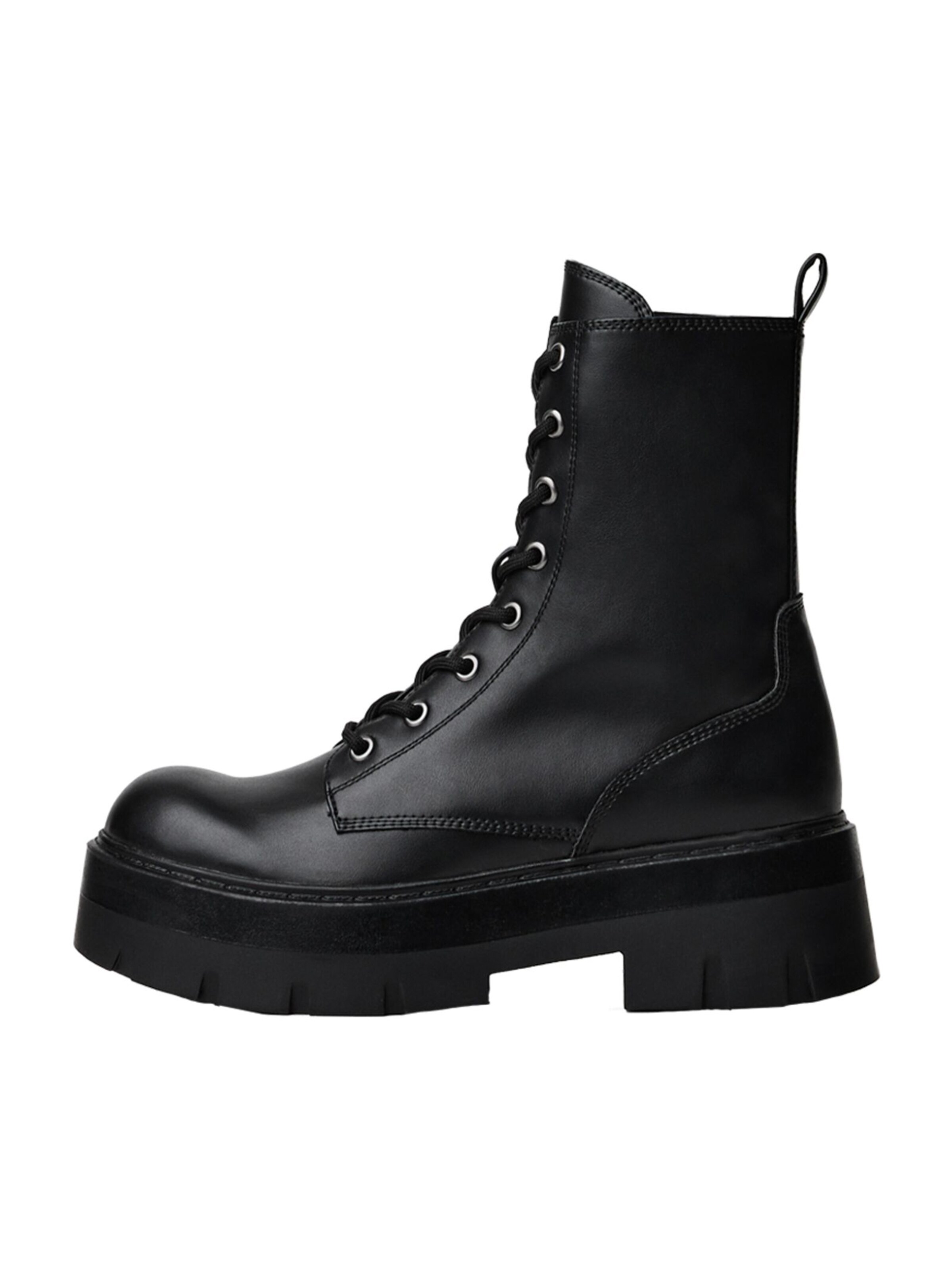 Bershka Snørestøvletter i sort