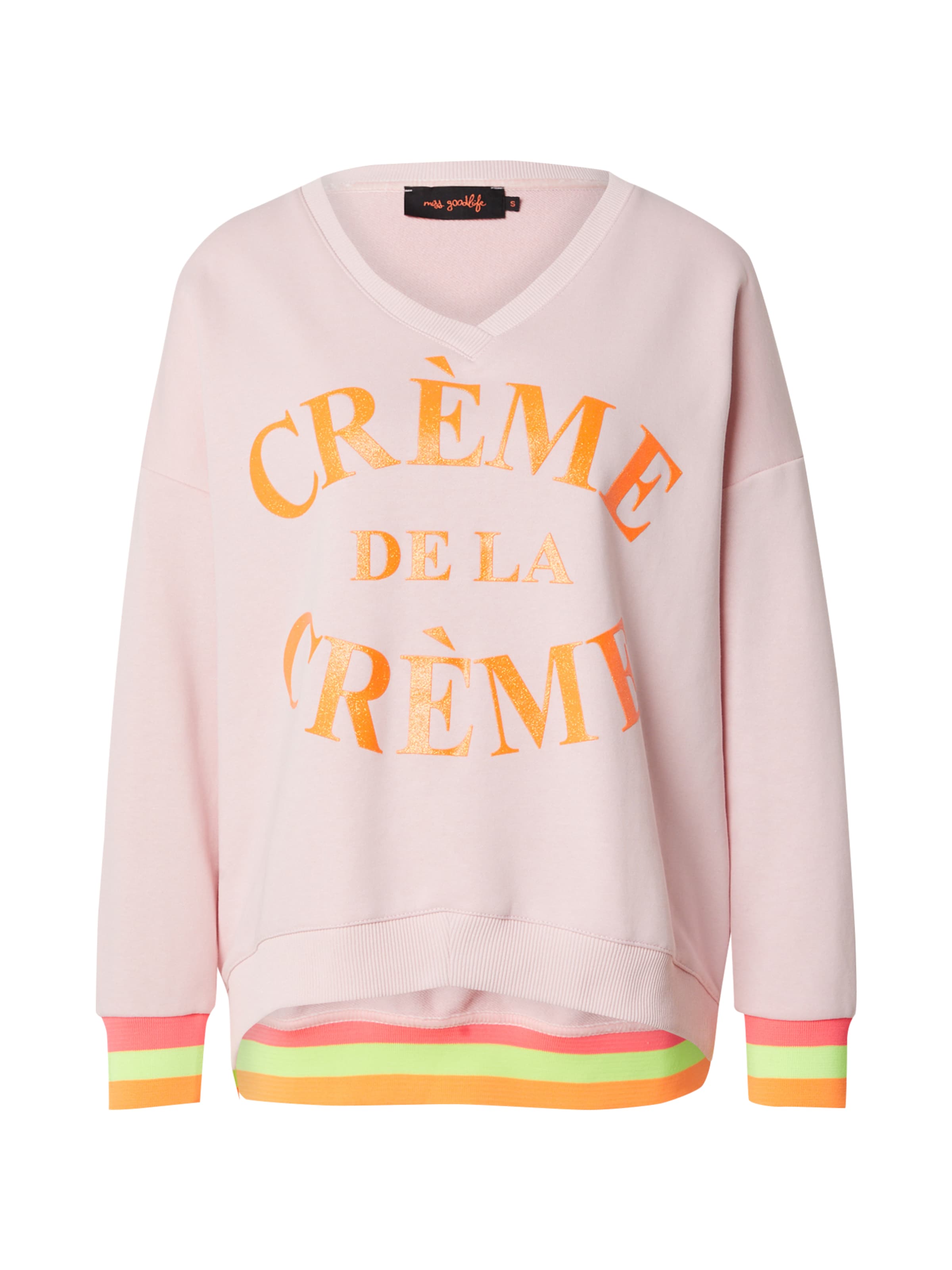 miss goodlife Sweatshirt 'Creme de la Creme' i pink: forside