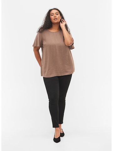 Zizzi - Blusa 'XUILT' em castanho