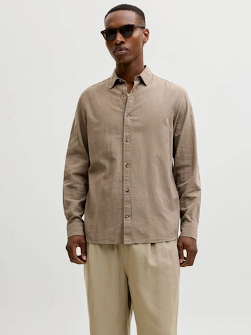 Jacks & Jones Regular fit Overhemd in Bruin
