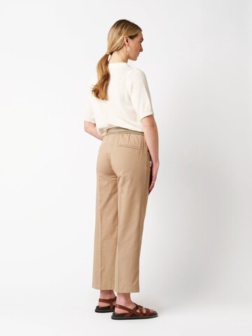 TONI Loose fit Pleated Pants in Beige