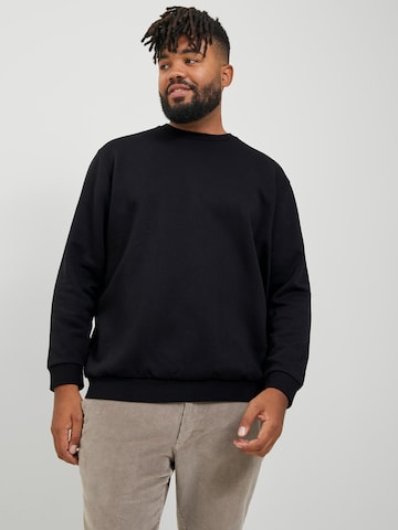 Jack & Jones PlusSweater majica 'Bradley' - crna boja: prednji dio