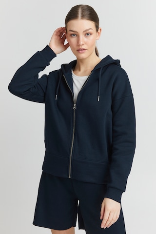 Oxmo Zip-Up Hoodie in Blue: front