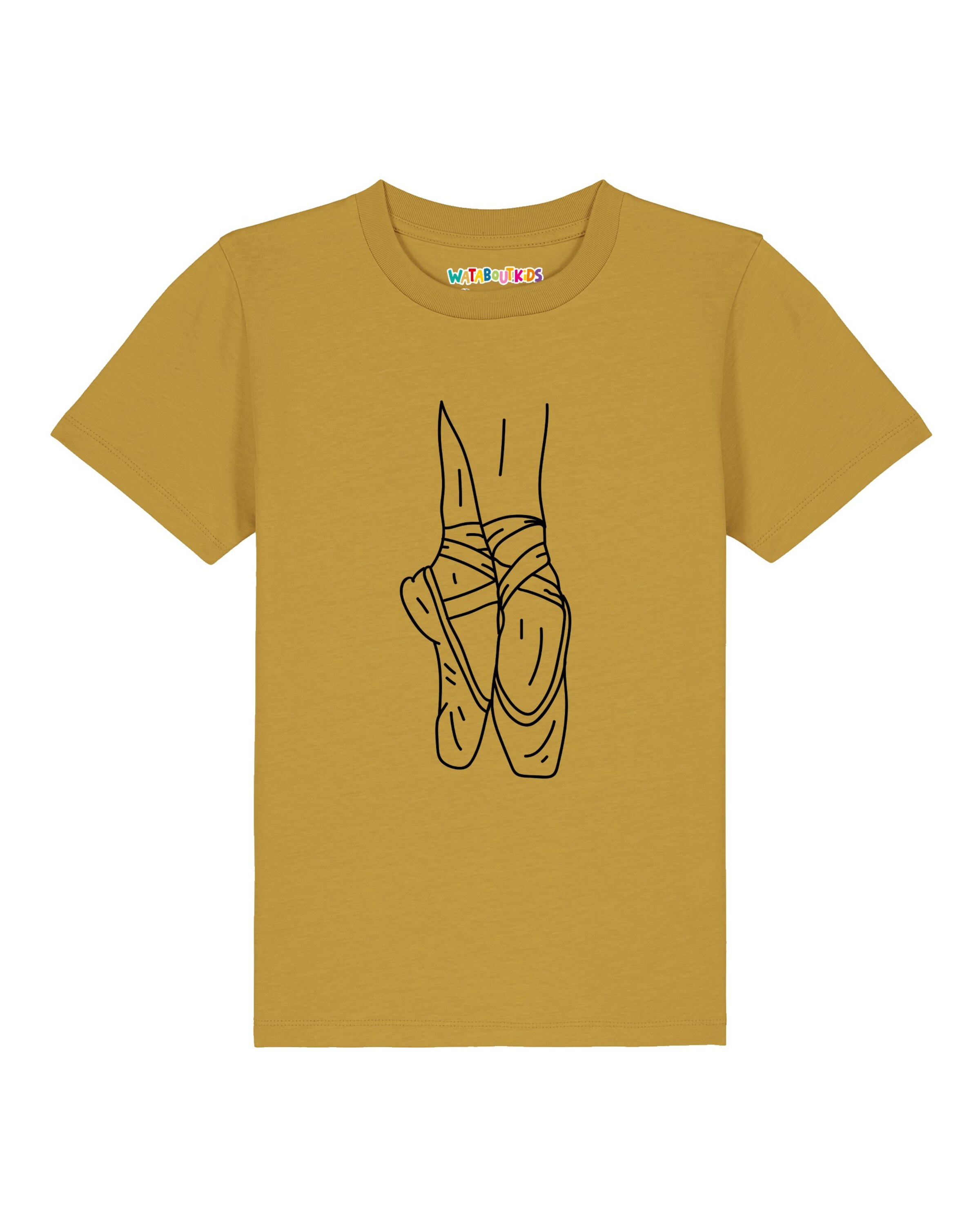 watabout.kids T-Shirt 'Ballett Spitze' in Gelb: Vorderseite