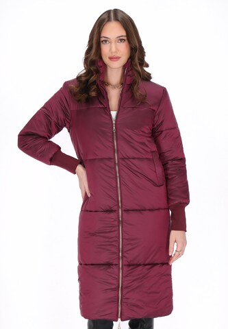 faina Зимно палто в червено: отпред