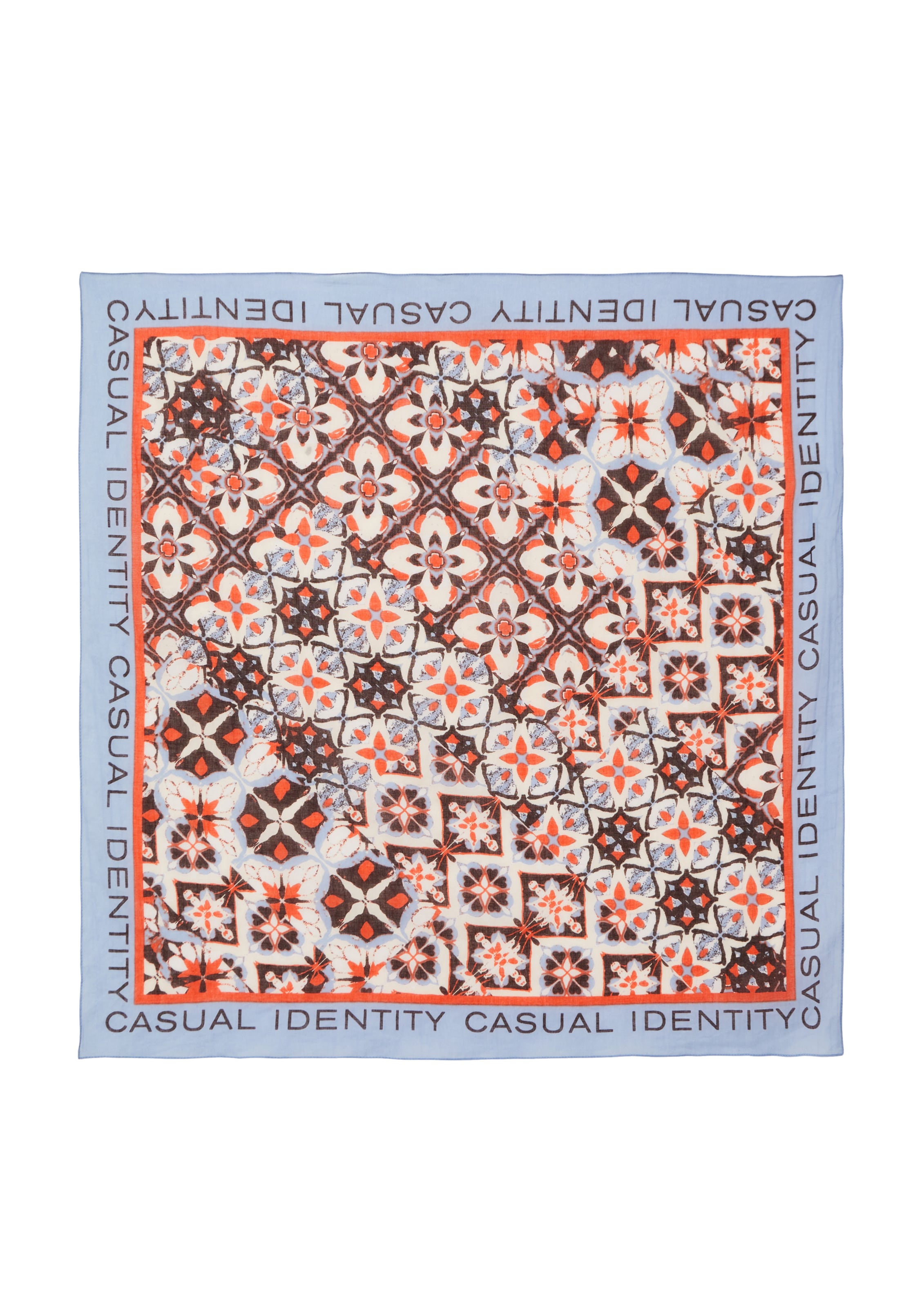 COMMA Tuch in himmelblau / dunkelorange / schwarz / offwhite, Produktansicht