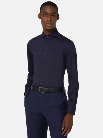 Coupe slim Chemise Boggi Milano en bleu : devant