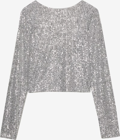 Pull&Bear T-shirt 'PACIFIC' en argent, Vue avec produit