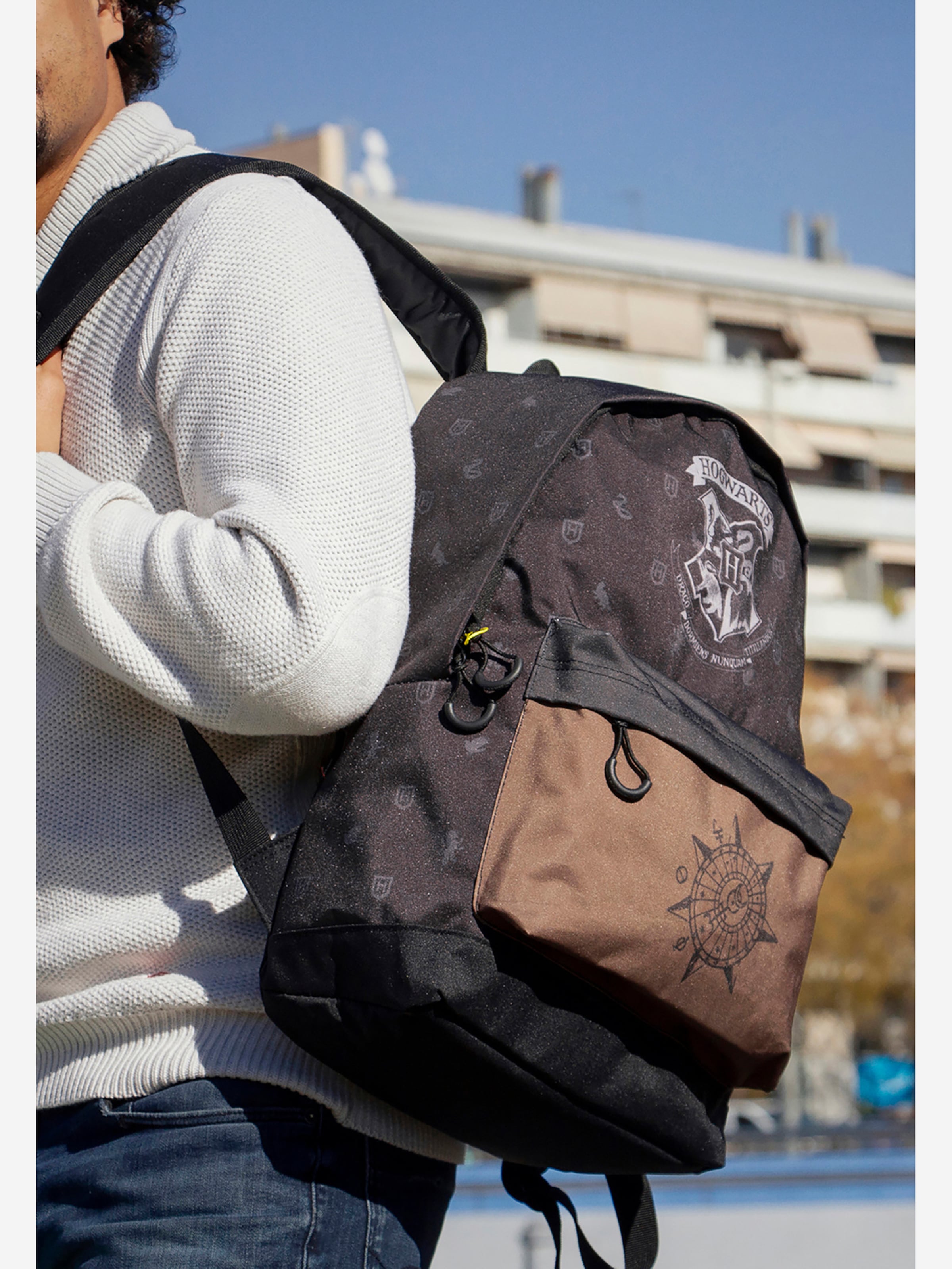 Harry Potter Hogwarts kinderrugzak - uniseks schooltas - canvas rugzak voor kinderen - ruime vakantietas wijnrood Eén maat, Bordeaux, Taille unique, casual
