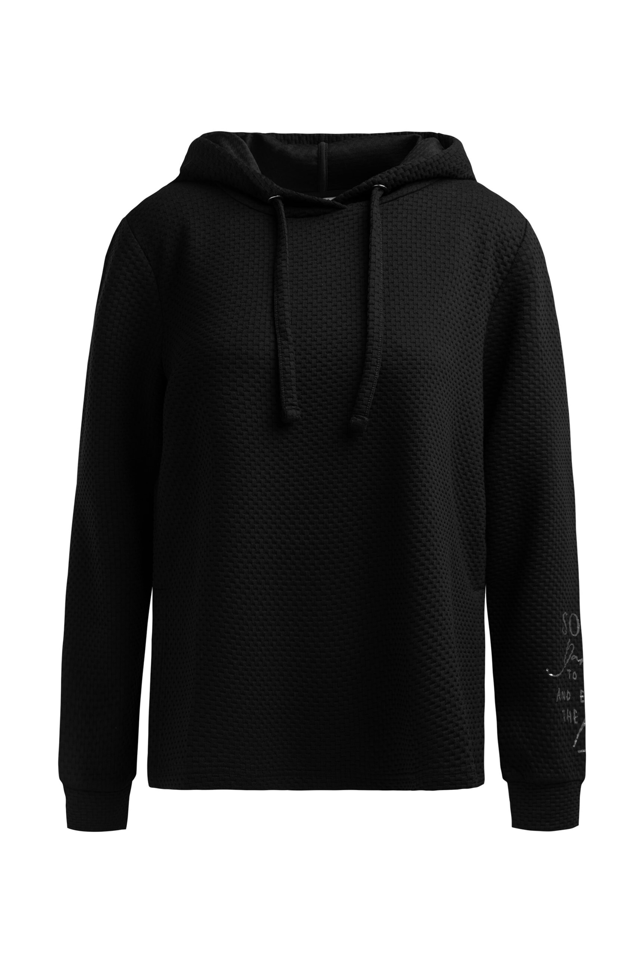 Soccx Strukturierter Hoodie mit Seitenschlitzen in Schwarz: Vorderseite
