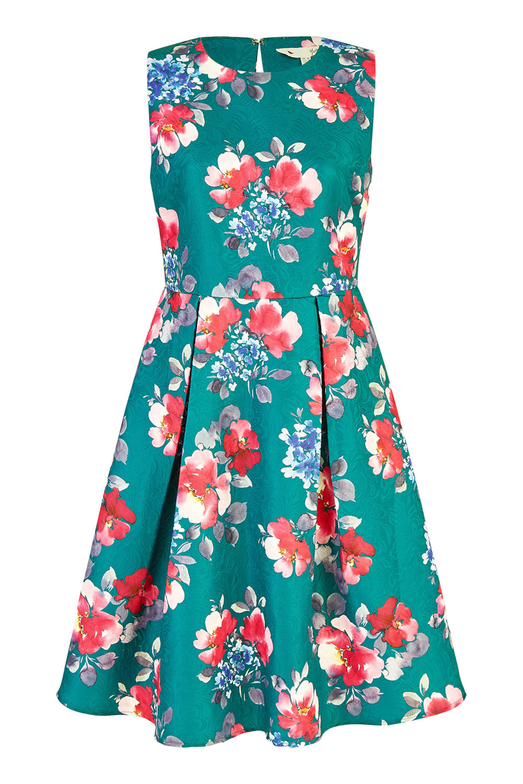 Yumi Kleid in Grün: Vorderseite