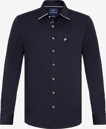 DENIM CULTURE Regular fit Button Up Shirt 'Roman' in Black: front