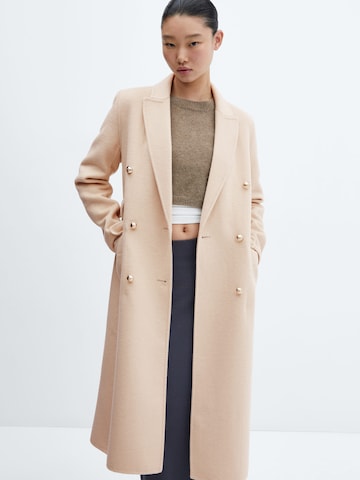 MANGO Winter Coat in Beige: front