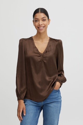 b.young Blouse in Brown: front