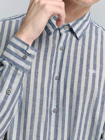 No Excess Regular fit Overhemd in Blauw