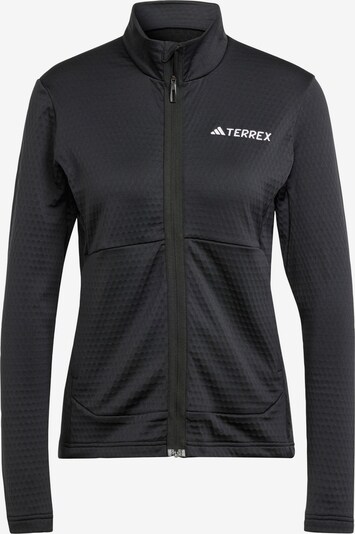 Jachetă  fleece funcțională ADIDAS TERREX pe negru / alb, Vizualizare produs