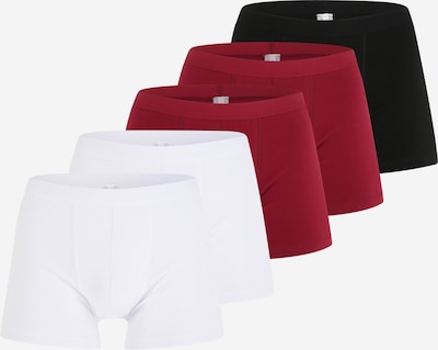 ABOUT YOU Boxers 'Falk' em bordeaux / preto / branco, Vista do produto