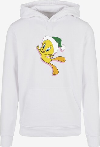 ABSOLUTE CULT Sweatshirt 'Looney Tunes - Tweety Christmas Hat' in White: front