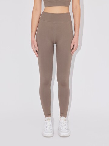 Skinny Leggings LeGer by Lena Gercke en marron : devant