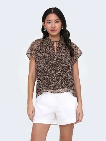 ONLY Blouse 'ONLLERI-PENINNA' in Bruin: voorkant