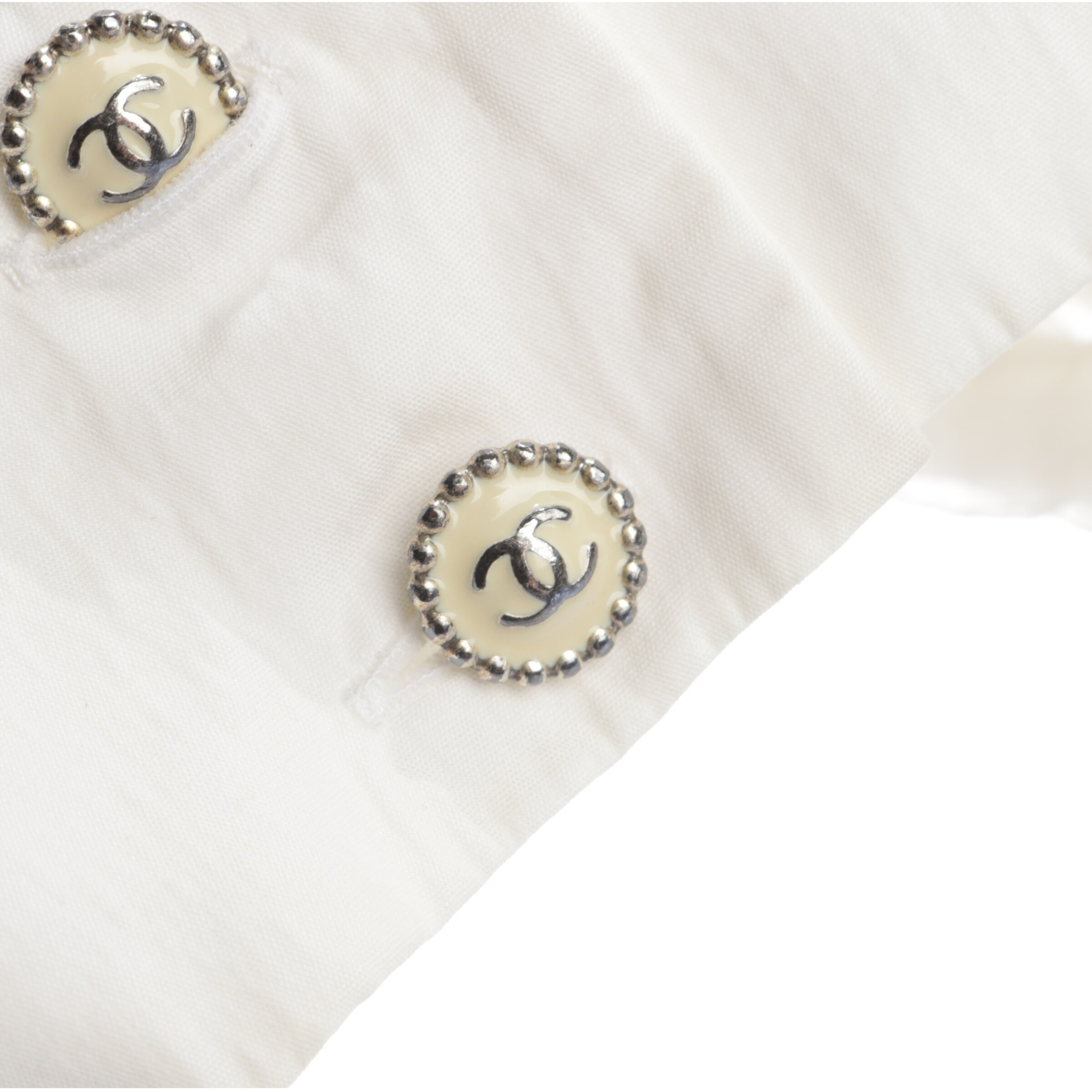 CHANEL Bluse / Tunika L in Weiß