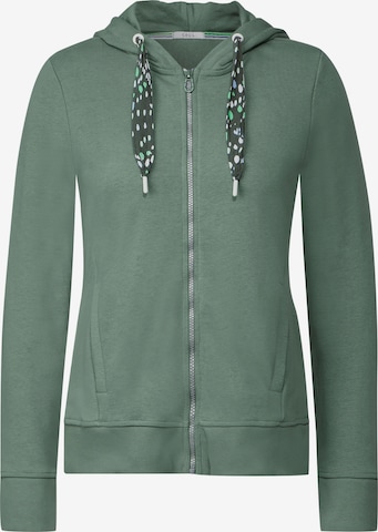 CECIL Zip-Up Hoodie in Green: front