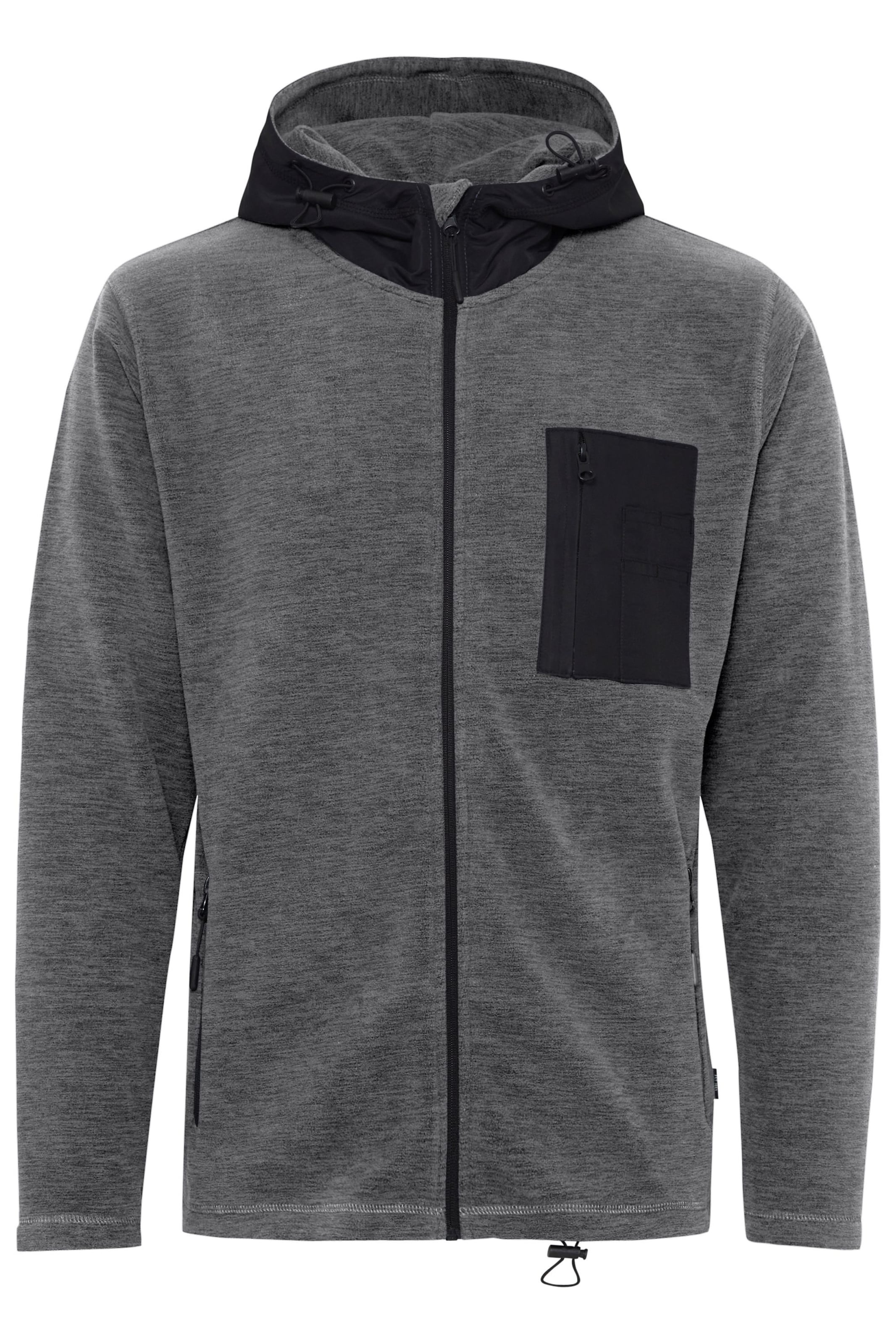 INDICODE JEANS Fleecejacke 'Wilmot' in Grau: Vorderseite