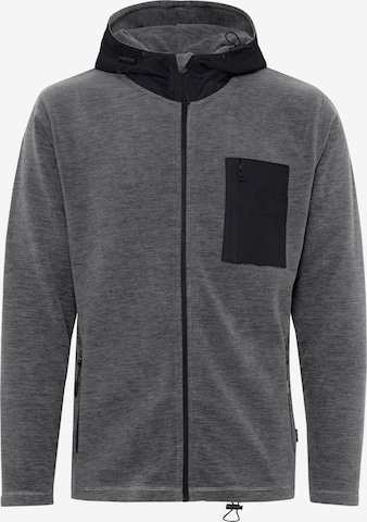 INDICODE JEANS Fleece Jacket in Grey: front