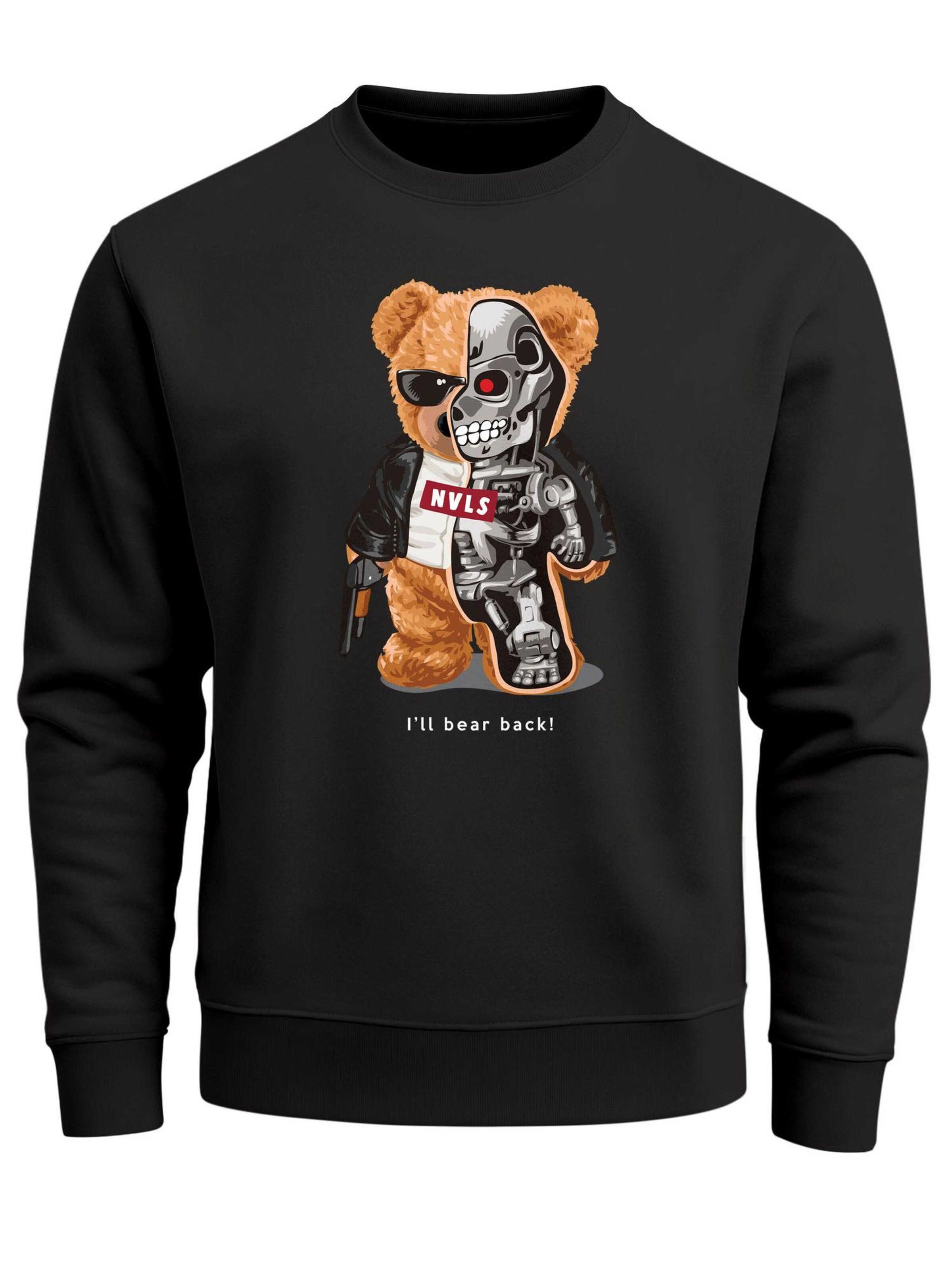 Neverless Sweatshirt 'Teddy Robot'‌‌‌‌‌ in Schwarz