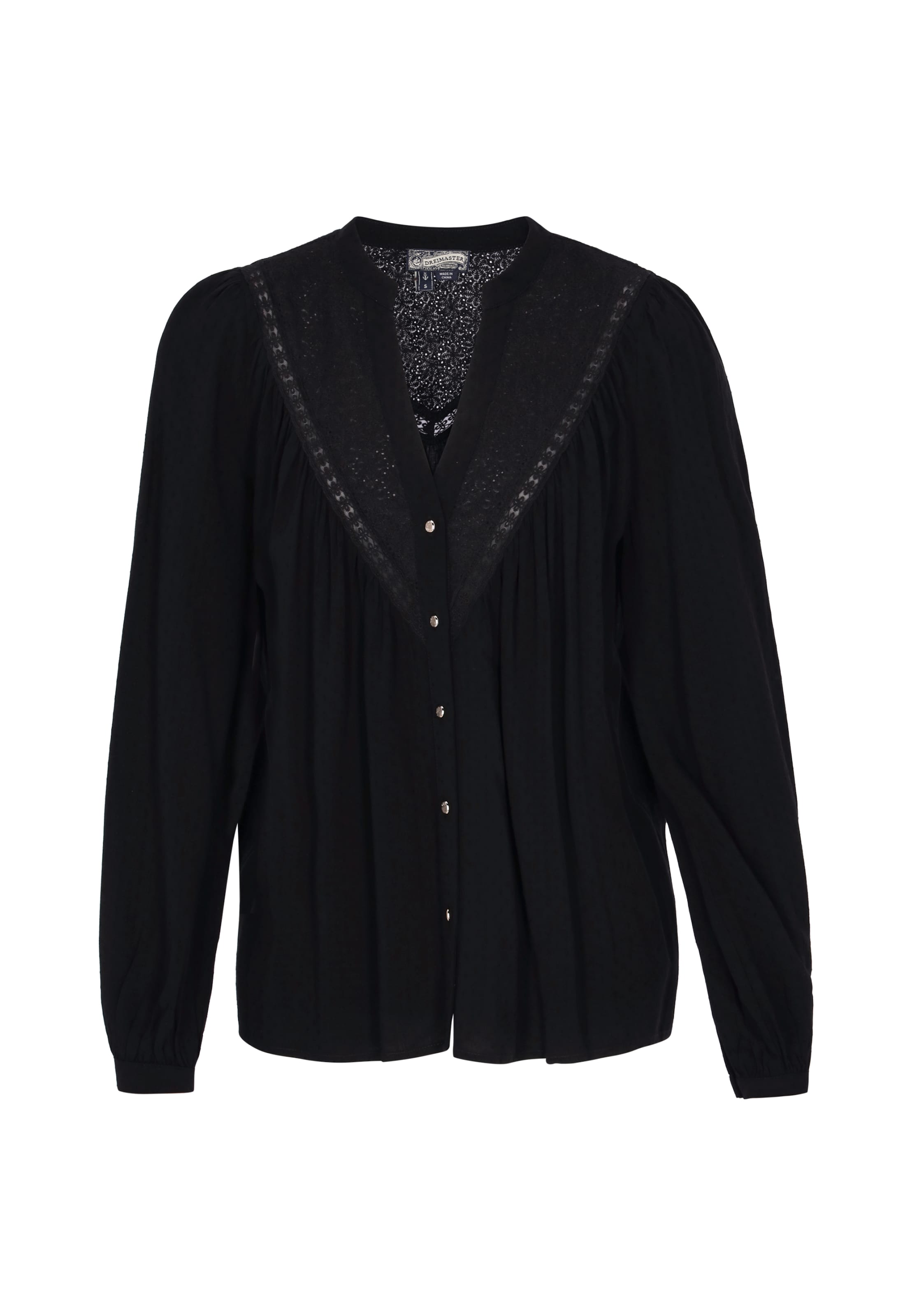 DreiMaster Vintage Blouse in Black: front