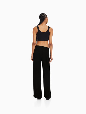 Wide Leg Pantalon Bershka en noir