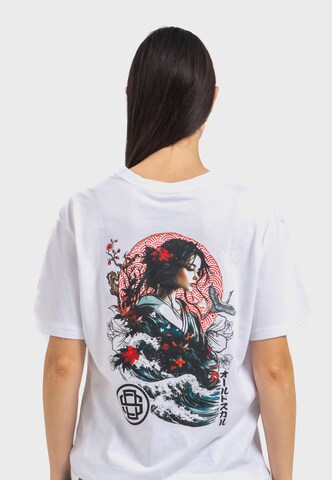 Oldskull Shirt 'Asian Blossom Queen' in White