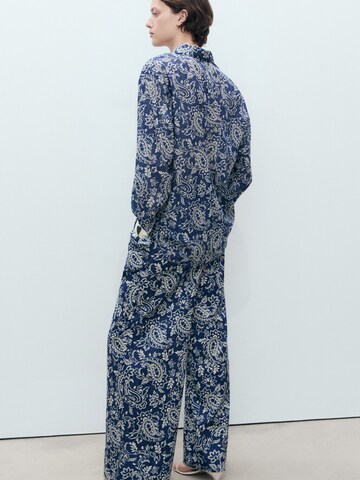 MANGO Loose fit Pants 'NEMO' in Blue