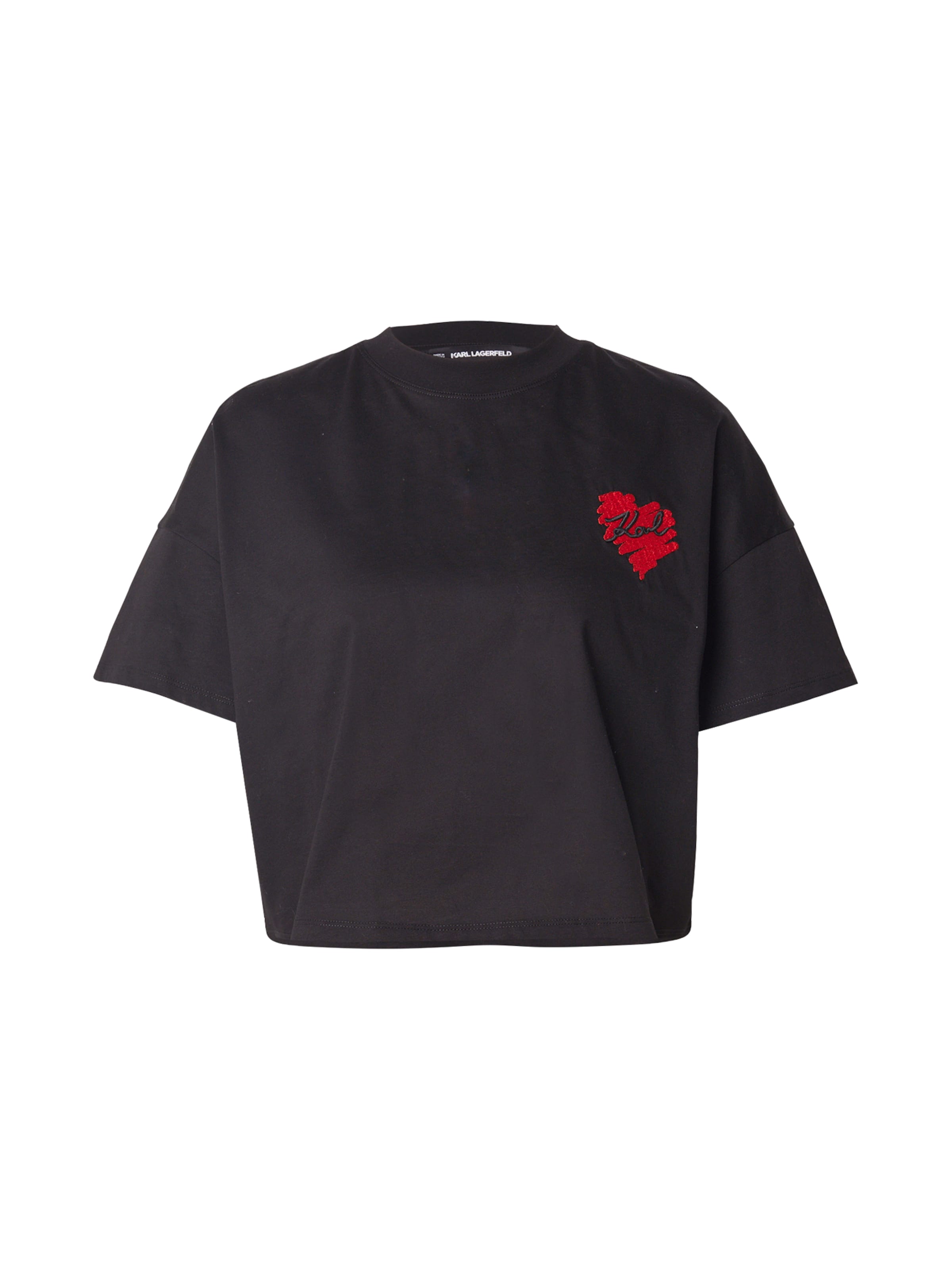 Karl Lagerfeld Shirt 'HEARTS' in Zwart: voorkant
