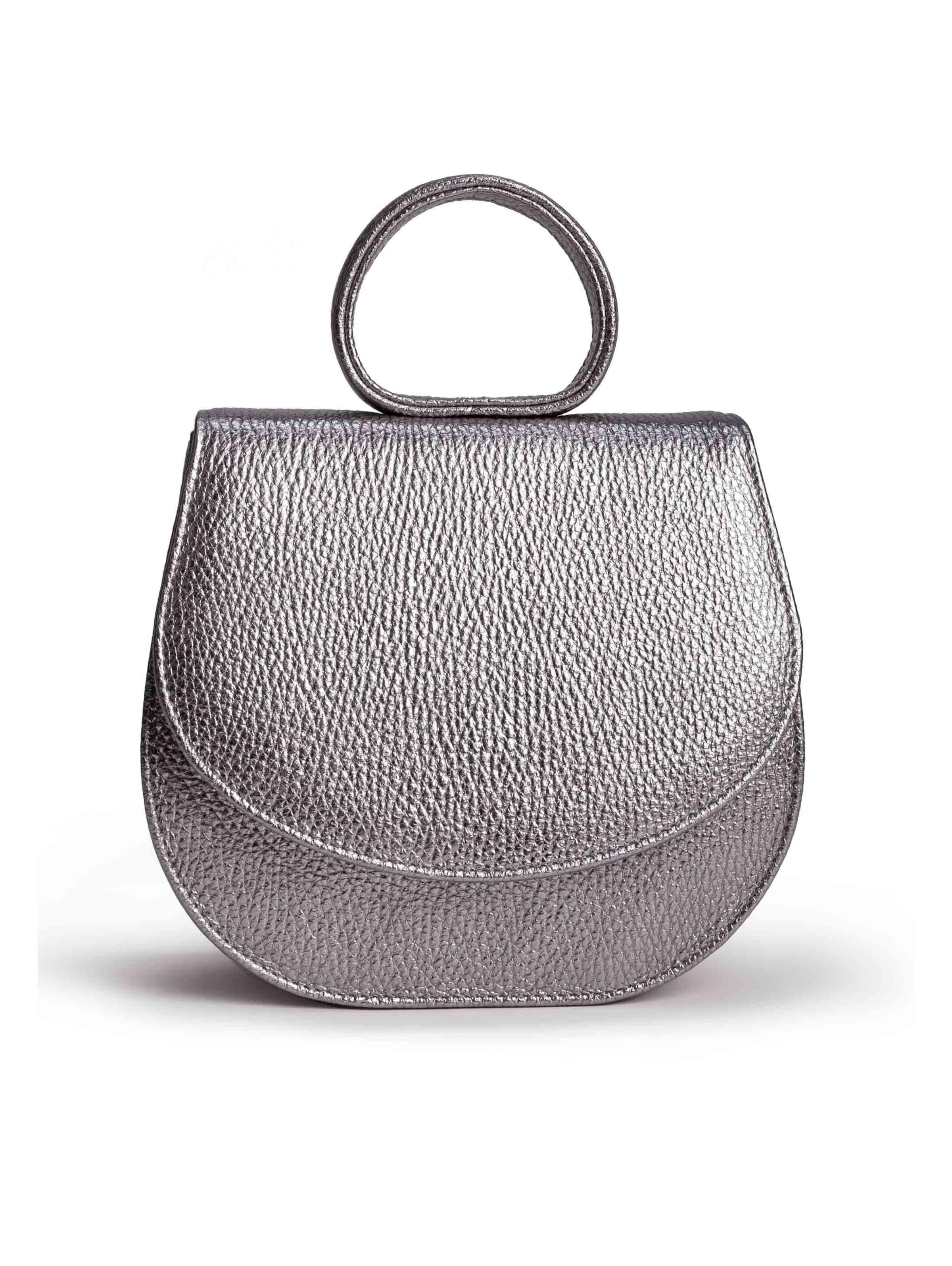 Gretchen Umhängetasche 'Ebony Mini Loop' in Silber: Vorderseite