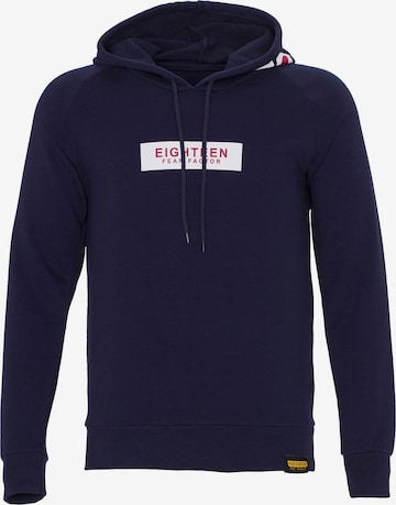 Sweat-shirt PLUS EIGHTEEN en bleu : devant