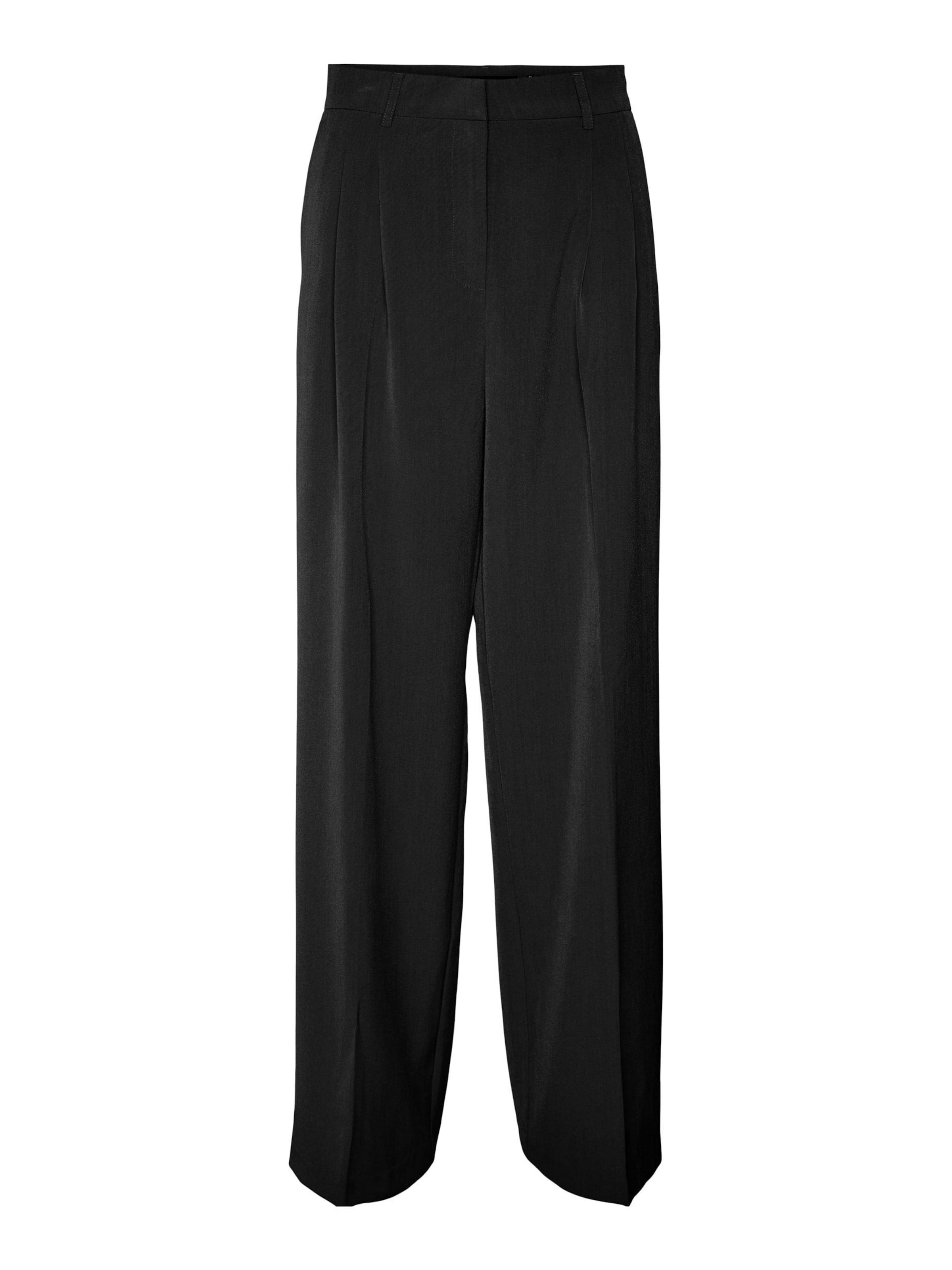 Wide Leg Pantalon à pince 'TROIAN' VERO MODA en noir : devant