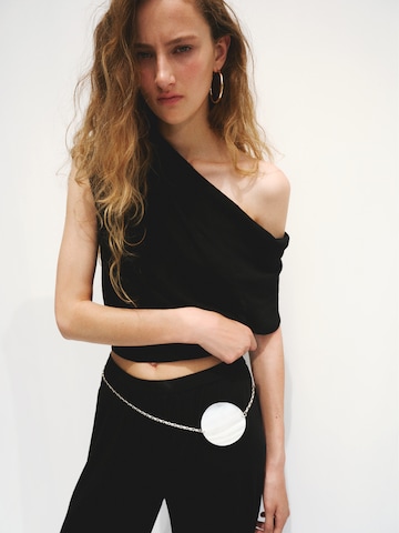 MANGO Tapered Harembroek 'LALALA' in Zwart
