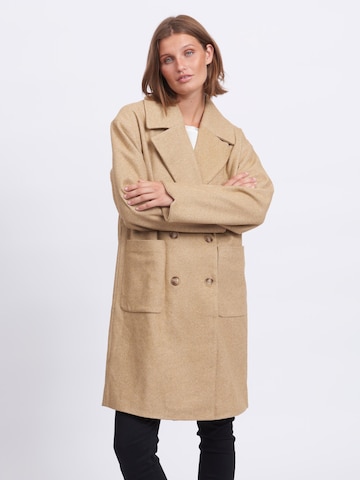 VILA Between-seasons coat in Beige: front