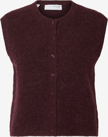Cardigan 'SLFLULU' SELECTED en violet : devant