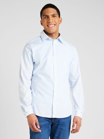 s.Oliver - Slim Fit Camisa em azul: frente