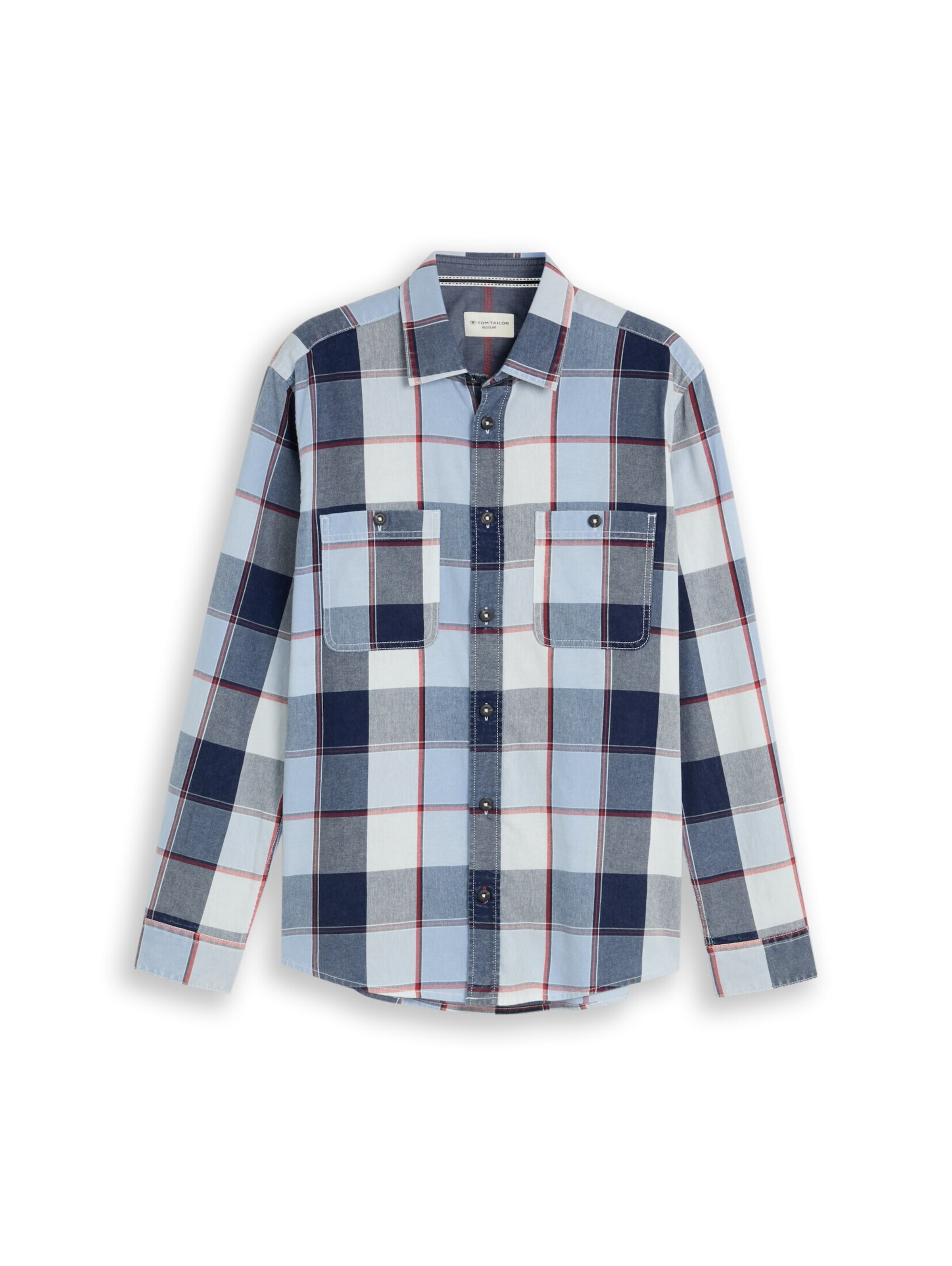 Coupe regular Chemise TOM TAILOR en bleu : devant