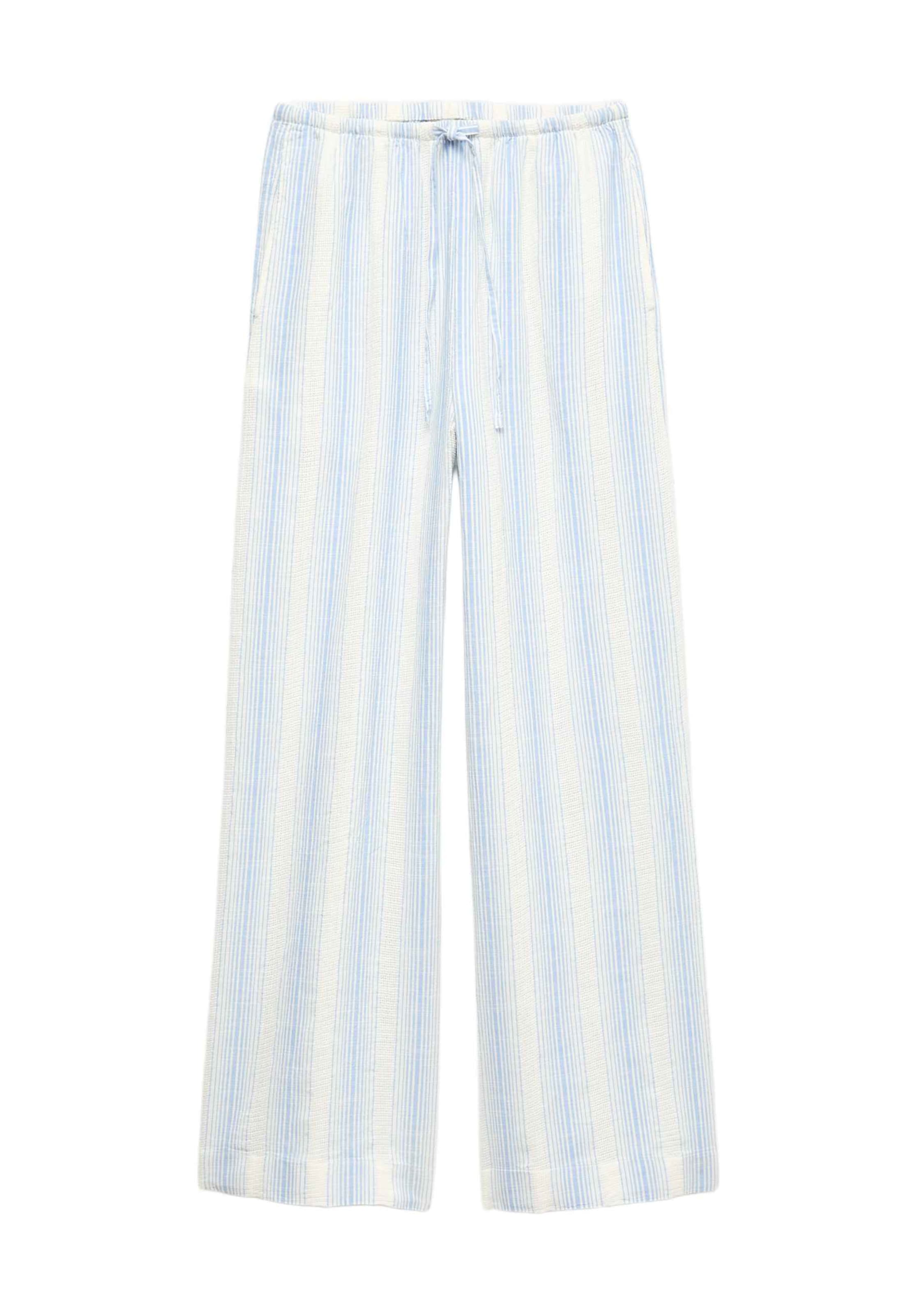 Marks & Spencer Wide leg Broek in Blauw: voorkant
