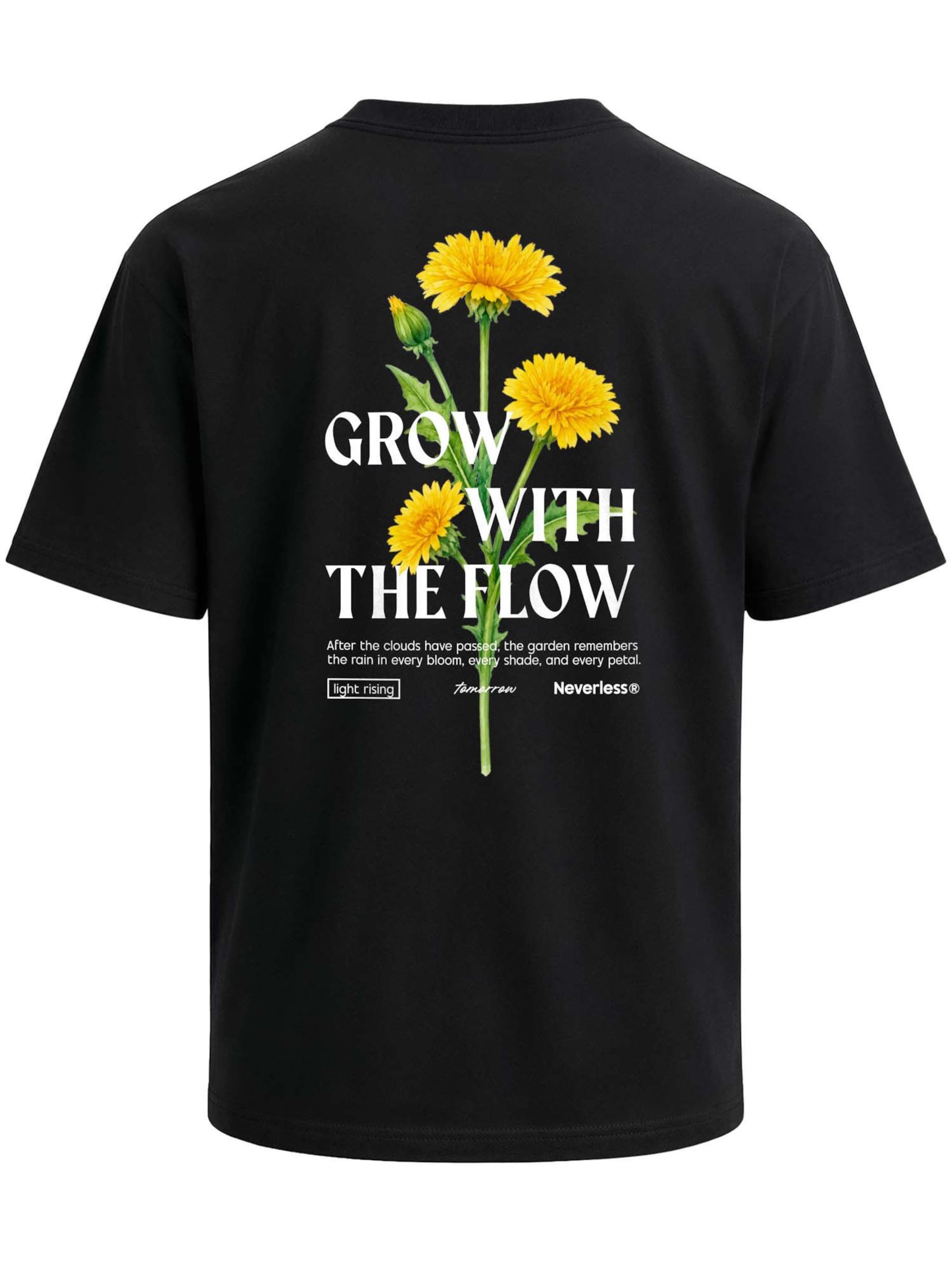 Neverless Shirt 'Dandelion' in Black: front
