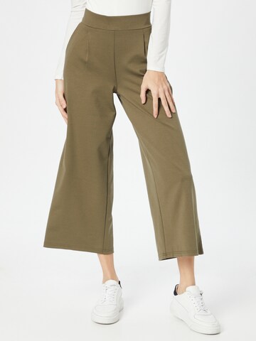 Wide Leg Pantalon à pince 'Kate' ICHI en vert : devant