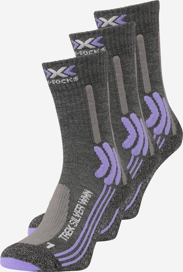 X-SOCKS Спортни чорапи в тъмносиво / лилав / бяло, Преглед на продукта