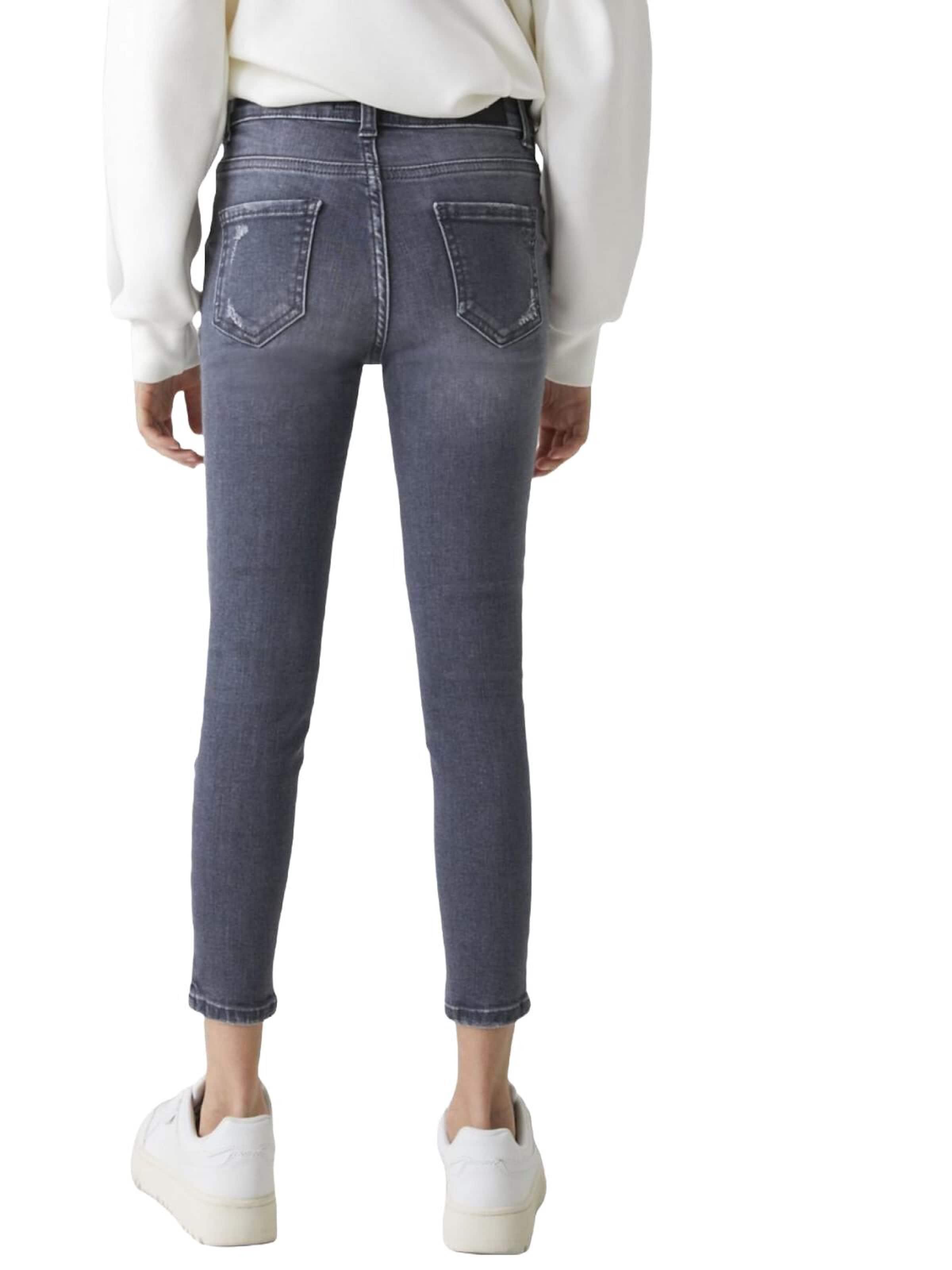 LTB Jeans - regular Vaquero 'LTB Jeans Baby Girl Lonia G Mid Waist Asymmetrische Jeanshose' en gris